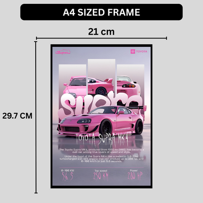 Supra MK4 Framed Car Wall Art – Premium Automotive Decor for Car Enthusiasts