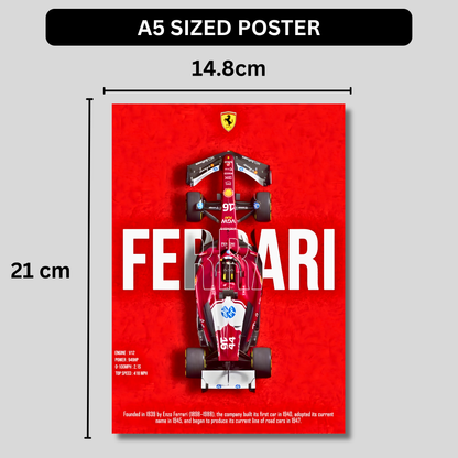 Ferrari SF Formula 1 Poster Wall Art | Ferrari F1 Racing Car Aesthetic Poster for Gaming Room, Bedroom & Office | Premium Motorsport Decor Print