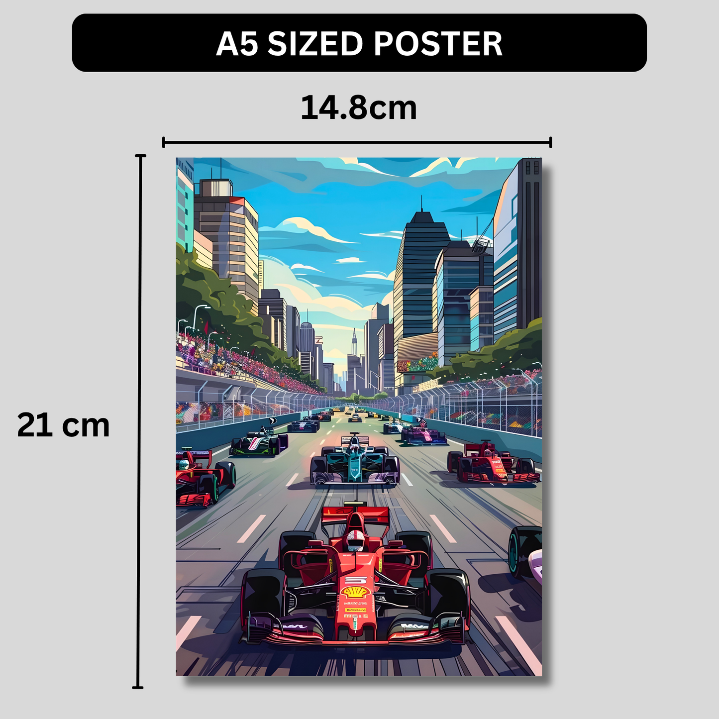 Ferrari F1 Race Poster Wall Art | Formula Racing Track Aesthetic Poster for Bedroom, Gaming Room & Office | Premium Motorsport Car Wall Decor Print
