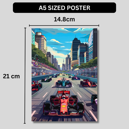 Ferrari F1 Race Poster Wall Art | Formula Racing Track Aesthetic Poster for Bedroom, Gaming Room & Office | Premium Motorsport Car Wall Decor Print
