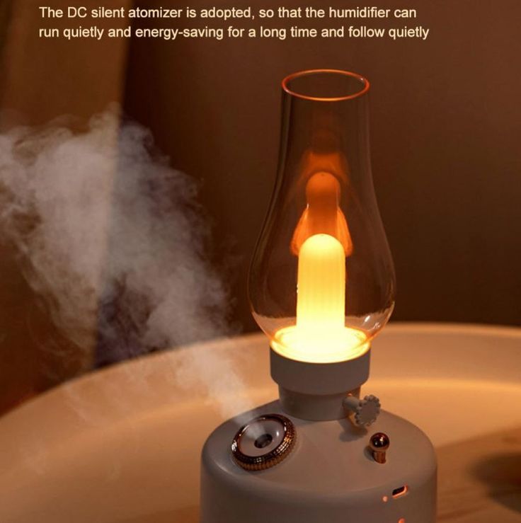 Retro Lamp Humidifier – 2-in-1 Cool Mist Diffuser & Night Light for Home & Office