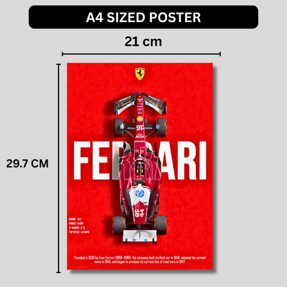 Ferrari SF Formula 1 Poster Wall Art | Ferrari F1 Racing Car Aesthetic Poster for Gaming Room, Bedroom & Office | Premium Motorsport Decor Print