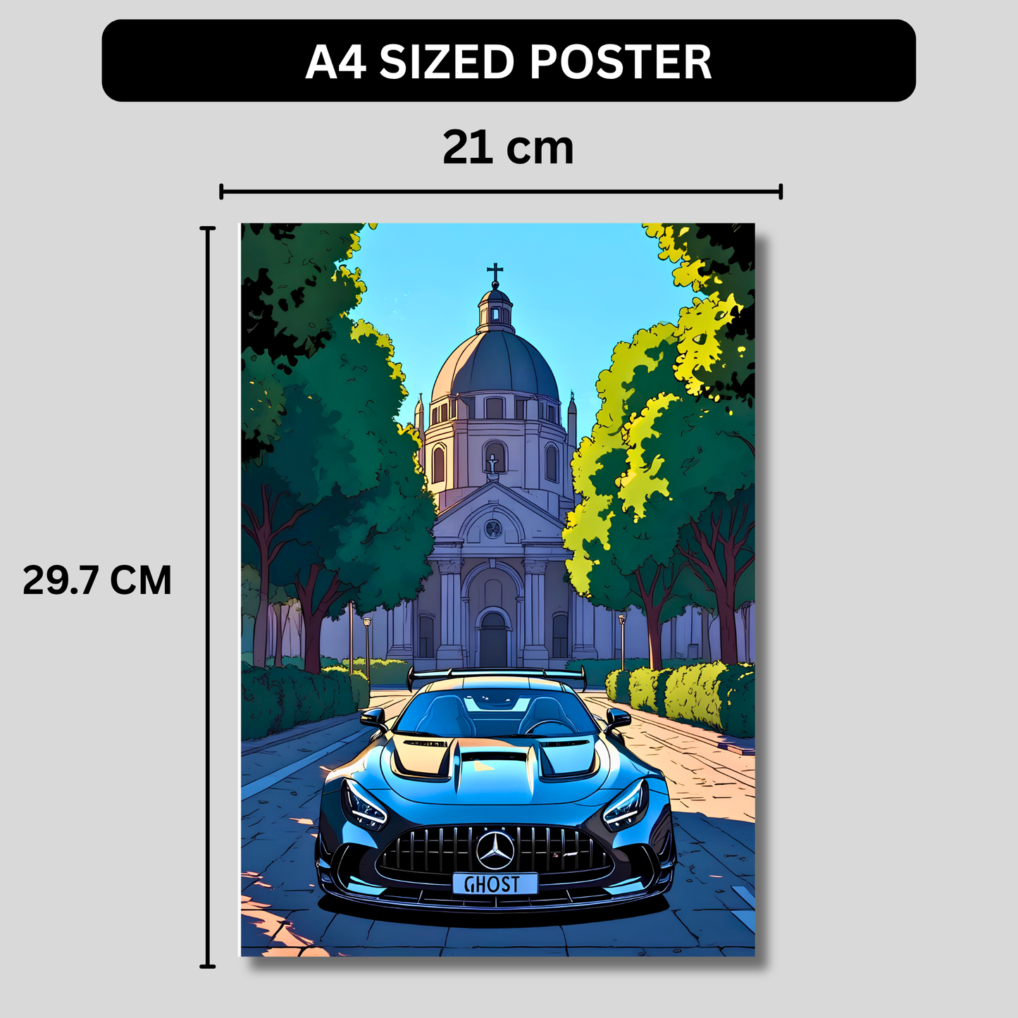 Mercedes AMG GT Black Series Poster Wall Art | Luxury Supercar Aesthetic Poster for Bedroom, Gaming Room & Office | Premium Automotive Decor Print