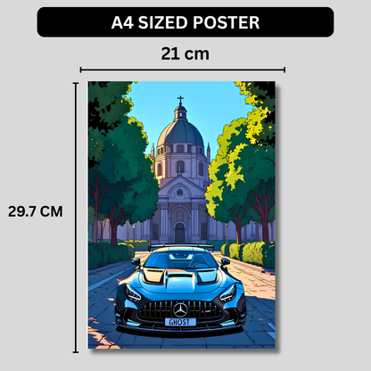 Mercedes AMG GT Black Series Poster Wall Art | Luxury Supercar Aesthetic Poster for Bedroom, Gaming Room & Office | Premium Automotive Decor Print