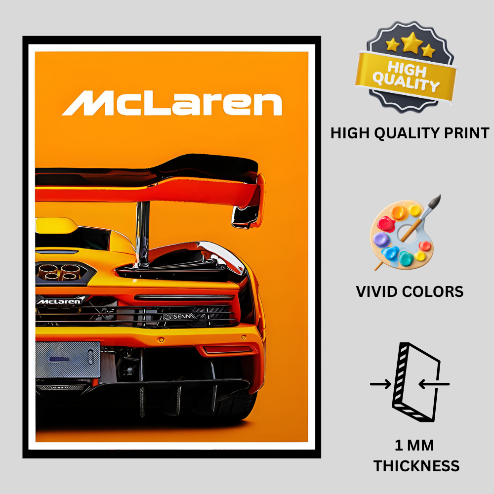 McLaren Framed Car Wall Art – Premium Automotive Decor for Car Enthusiasts