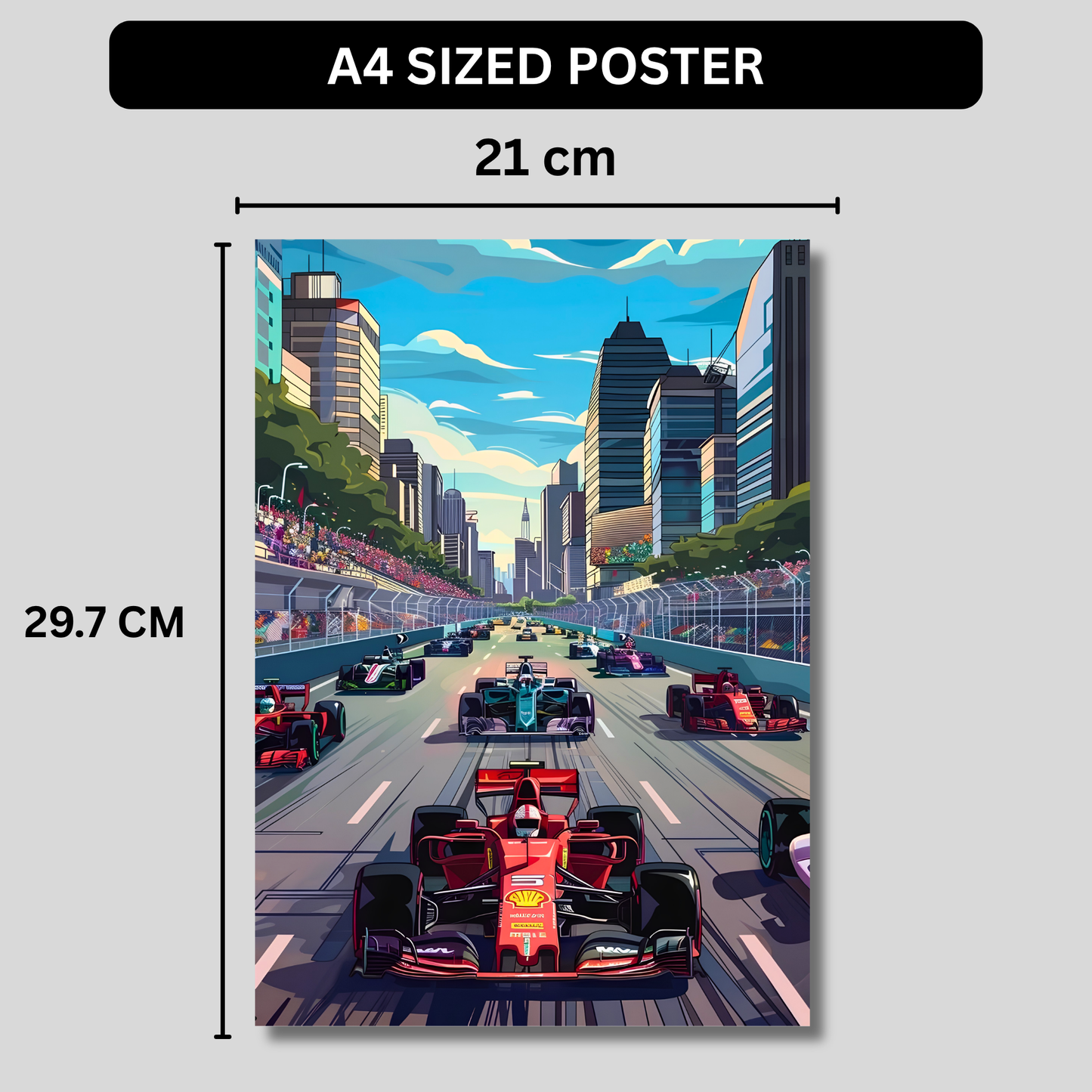 Ferrari F1 Race Poster Wall Art | Formula Racing Track Aesthetic Poster for Bedroom, Gaming Room & Office | Premium Motorsport Car Wall Decor Print