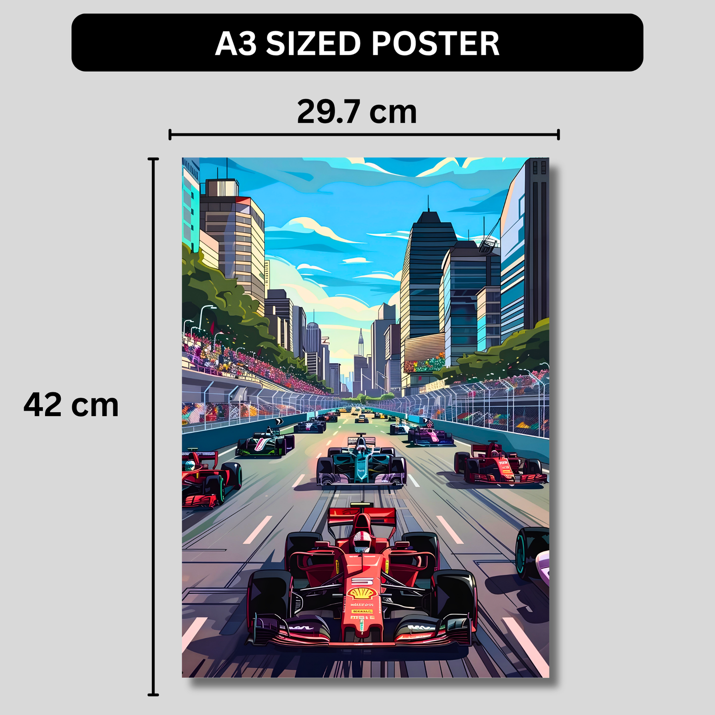 Ferrari F1 Race Poster Wall Art | Formula Racing Track Aesthetic Poster for Bedroom, Gaming Room & Office | Premium Motorsport Car Wall Decor Print