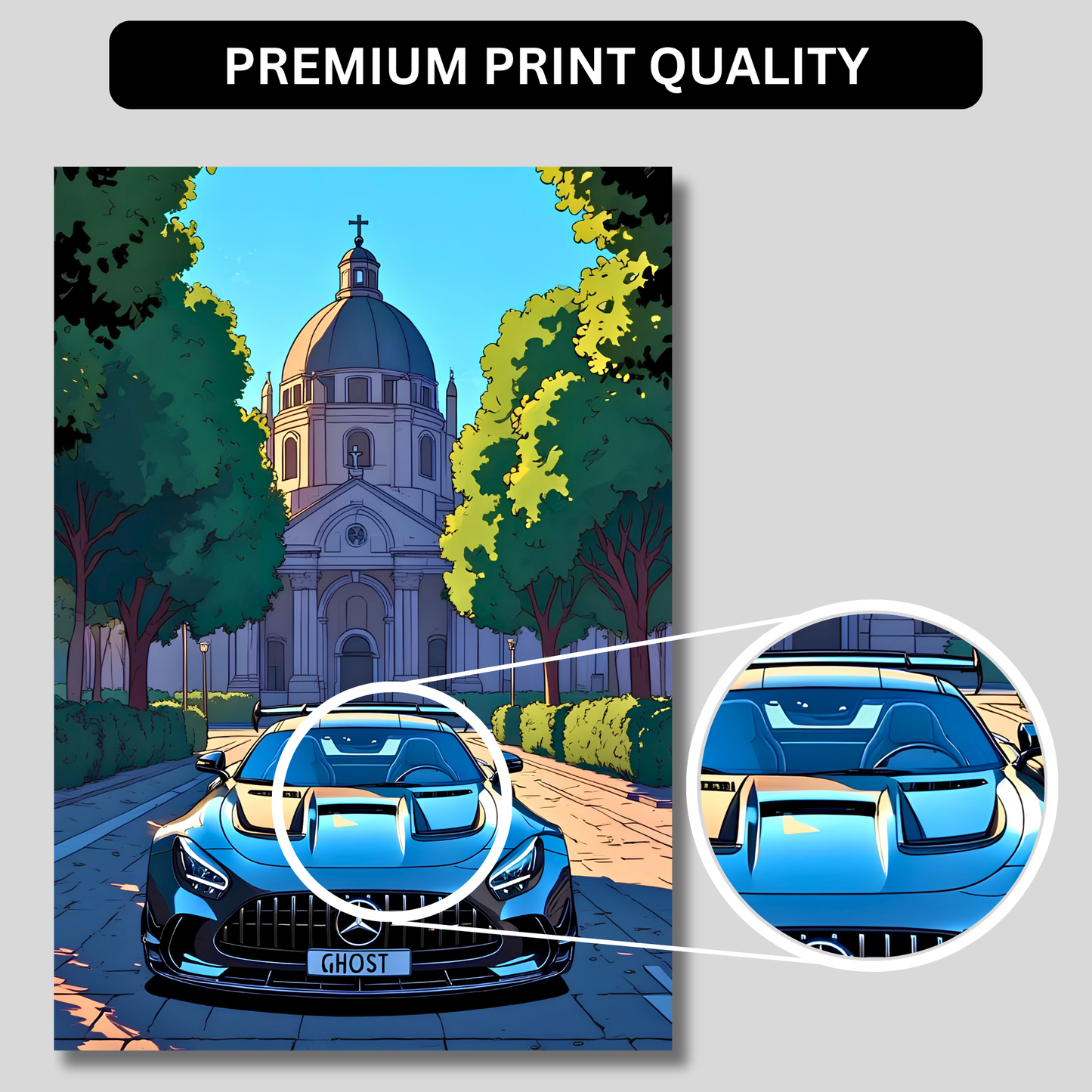 Mercedes AMG GT Black Series Poster Wall Art | Luxury Supercar Aesthetic Poster for Bedroom, Gaming Room & Office | Premium Automotive Decor Print