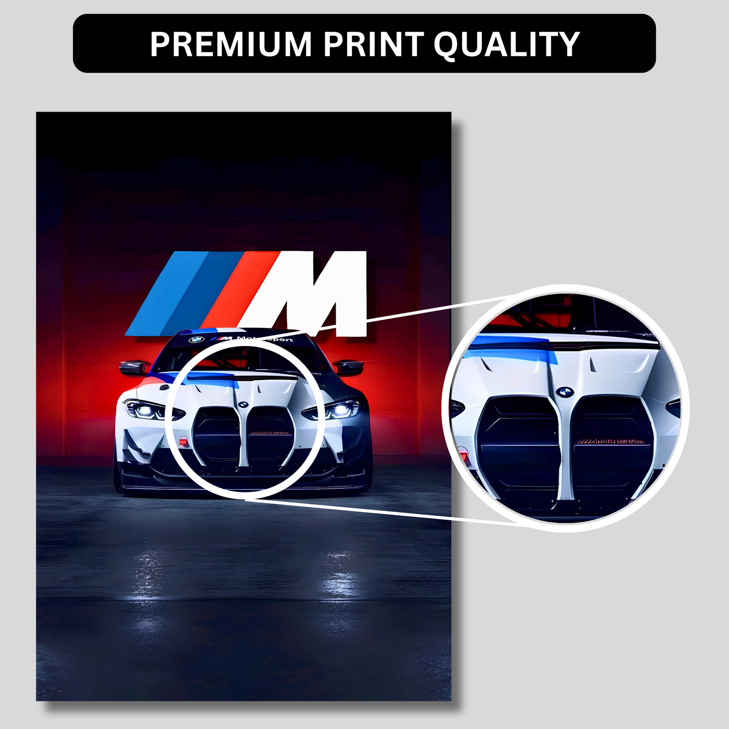 BMW M4 GT3 Motorsport Poster Wall Art | BMW M Series Racing Car Poster for Gaming Room, Bedroom & Office | Premium Automotive Decor Print
