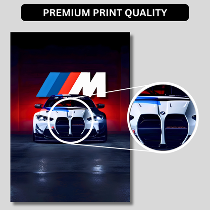BMW M4 GT3 Motorsport Poster Wall Art | BMW M Series Racing Car Poster for Gaming Room, Bedroom & Office | Premium Automotive Decor Print