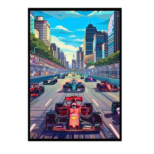 F1 Framed Car Wall Art – Premium Automotive Decor for Car Enthusiasts
