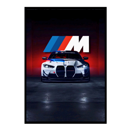 BMW M8 Sport Framed Car Wall Art – Premium Automotive Decor for Car Enthusiasts