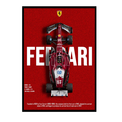 FERRARI F1 Car 2d Wall Art – Premium Automotive Decor for Car Enthusiasts
