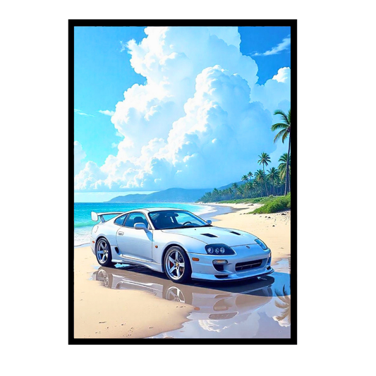 Supra Framed Car Wall Art – Premium Automotive Decor for Car Enthusiasts
