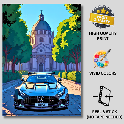 Mercedes AMG GT Black Series Poster Wall Art | Luxury Supercar Aesthetic Poster for Bedroom, Gaming Room & Office | Premium Automotive Decor Print