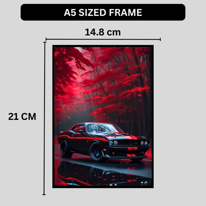 Dodge Challenger Framed Car Wall Art – Premium Automotive Decor for Car Enthusiasts