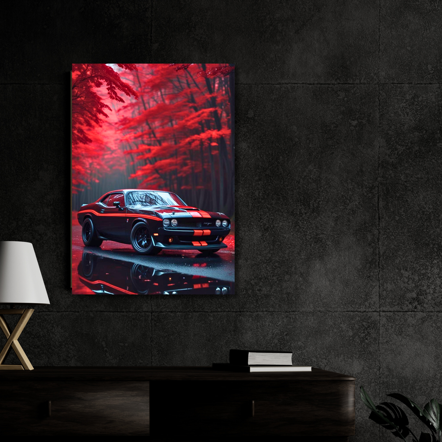 Dodge Challenger SRT Poster Wall Art | American Muscle Car Aesthetic Poster for Bedroom, Gaming Room & Office | Premium Automotive Decor Print