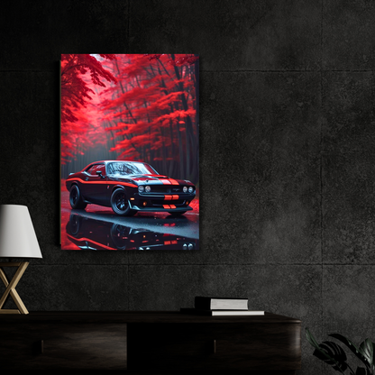 Dodge Challenger SRT Poster Wall Art | American Muscle Car Aesthetic Poster for Bedroom, Gaming Room & Office | Premium Automotive Decor Print