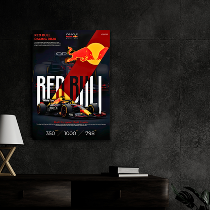 Oracle Red Bull Racing RB20 Formula 1 Poster Wall Art | Red Bull F1 Race Car Aesthetic Poster for Gaming Room, Bedroom & Office | Premium Motorsport Decor Print