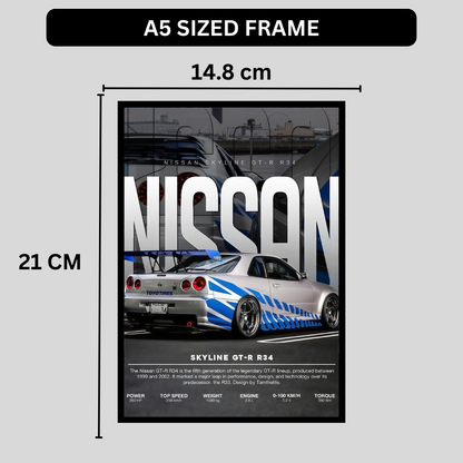 Nissan Skyline GT-R  R34 Car Wall Art – Premium Automotive Decor for Car Enthusiasts