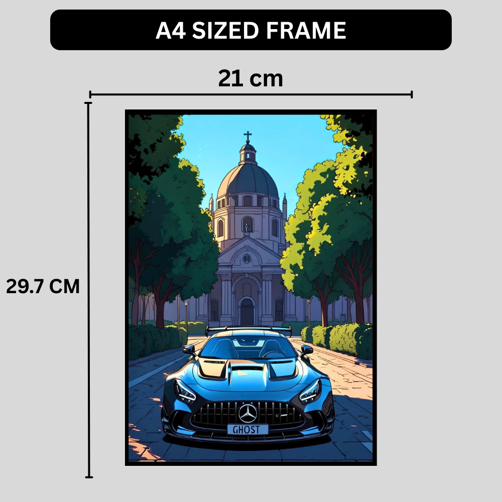 Mercedes Framed Car Wall Art – Premium Automotive Decor for Car Enthusiasts