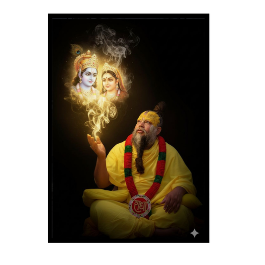 Prem@n@nd Maharaj Ji Sacred Wall Frame | HD Glossy 2D Devotional Photo | Spiritual Guru Wall Art for Home Mandir, Pooja Room & Meditation Space