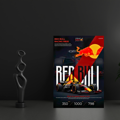 Oracle Red Bull Racing RB20 Formula 1 Poster Wall Art | Red Bull F1 Race Car Aesthetic Poster for Gaming Room, Bedroom & Office | Premium Motorsport Decor Print