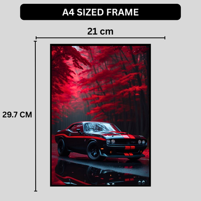Dodge Challenger Framed Car Wall Art – Premium Automotive Decor for Car Enthusiasts