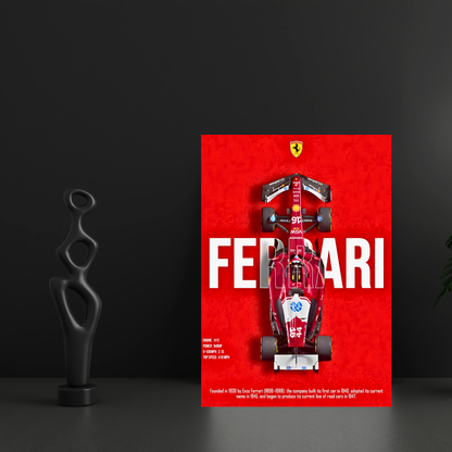 Ferrari SF Formula 1 Poster Wall Art | Ferrari F1 Racing Car Aesthetic Poster for Gaming Room, Bedroom & Office | Premium Motorsport Decor Print