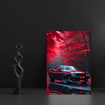 Dodge Challenger SRT Poster Wall Art | American Muscle Car Aesthetic Poster for Bedroom, Gaming Room & Office | Premium Automotive Decor Print