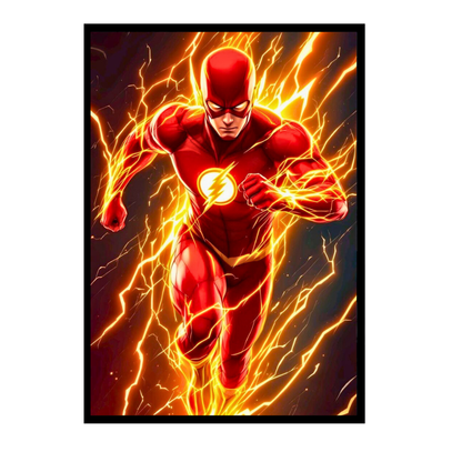 Premium The Flash Wall Art – Aesthetic 2D Frame for Home & Office Decor | DC Superhero Collectible