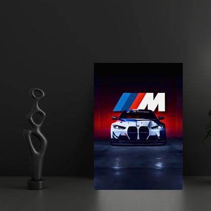 BMW M4 GT3 Motorsport Poster Wall Art | BMW M Series Racing Car Poster for Gaming Room, Bedroom & Office | Premium Automotive Decor Print