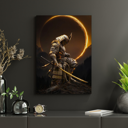 Golden Samurai Warrior Poster | Japanese Samurai Wall Art | Dark Fantasy Warrior Poster for Bedroom, Gaming Room & Office | Premium Glossy Print