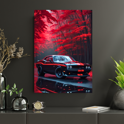 Dodge Challenger SRT Poster Wall Art | American Muscle Car Aesthetic Poster for Bedroom, Gaming Room & Office | Premium Automotive Decor Print