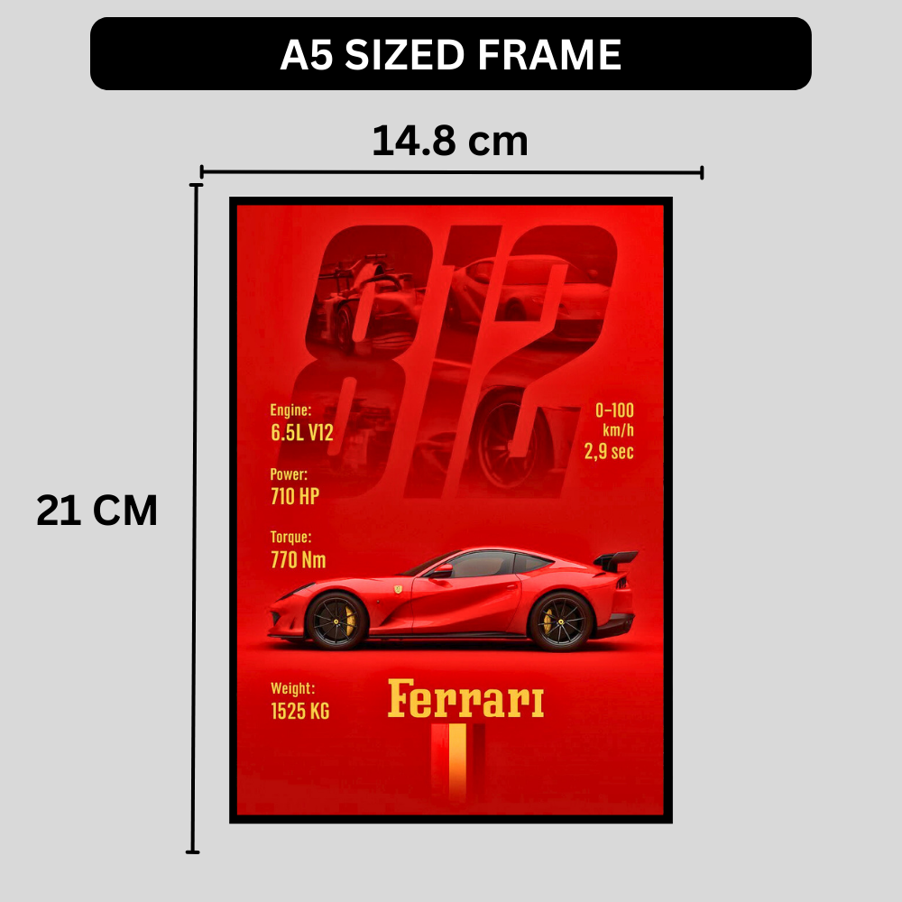 Ferrari 812 Car Wall Art – Premium Automotive Decor for Car Enthusiasts