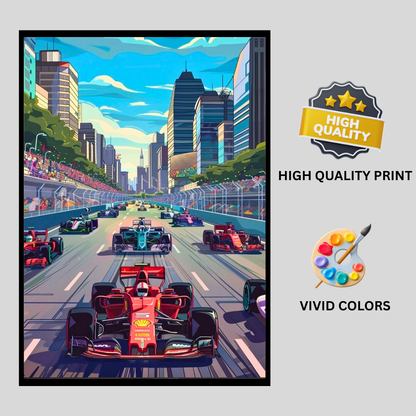F1 Framed Car Wall Art – Premium Automotive Decor for Car Enthusiasts