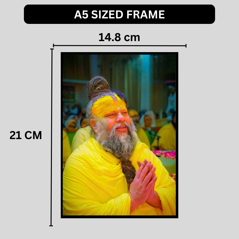 Prem@n@nd Maharaj Ji Spiritual Wall Photo Frame | HD Glossy 2D Frame | Divine Guru Portrait for Home, Temple & Meditation Room | Premium Devotional Wall Décor