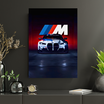 BMW M4 GT3 Motorsport Poster Wall Art | BMW M Series Racing Car Poster for Gaming Room, Bedroom & Office | Premium Automotive Decor Print