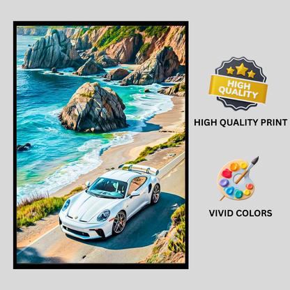 Porsche Framed Car Wall Art – Premium Automotive Decor for Car Enthusiasts
