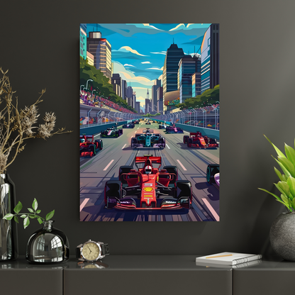 Ferrari F1 Race Poster Wall Art | Formula Racing Track Aesthetic Poster for Bedroom, Gaming Room & Office | Premium Motorsport Car Wall Decor Print