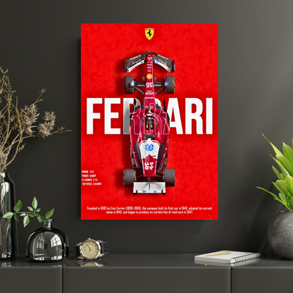 Ferrari SF Formula 1 Poster Wall Art | Ferrari F1 Racing Car Aesthetic Poster for Gaming Room, Bedroom & Office | Premium Motorsport Decor Print