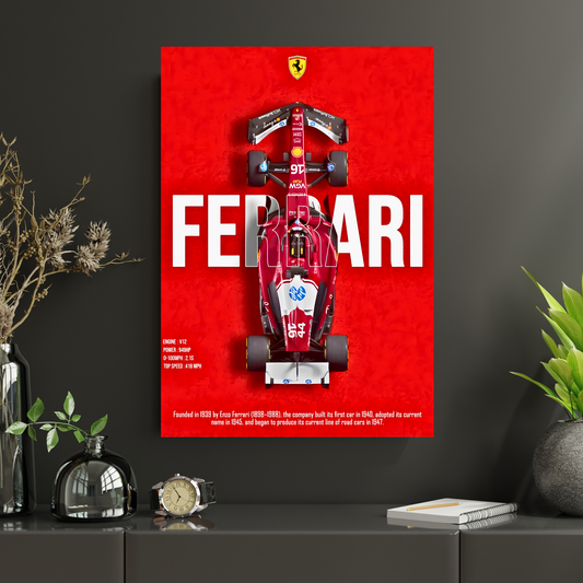 Ferrari SF Formula 1 Poster Wall Art | Ferrari F1 Racing Car Aesthetic Poster for Gaming Room, Bedroom & Office | Premium Motorsport Decor Print