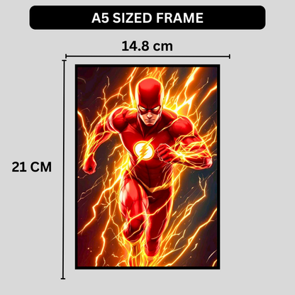 Premium The Flash Wall Art – Aesthetic 2D Frame for Home & Office Decor | DC Superhero Collectible