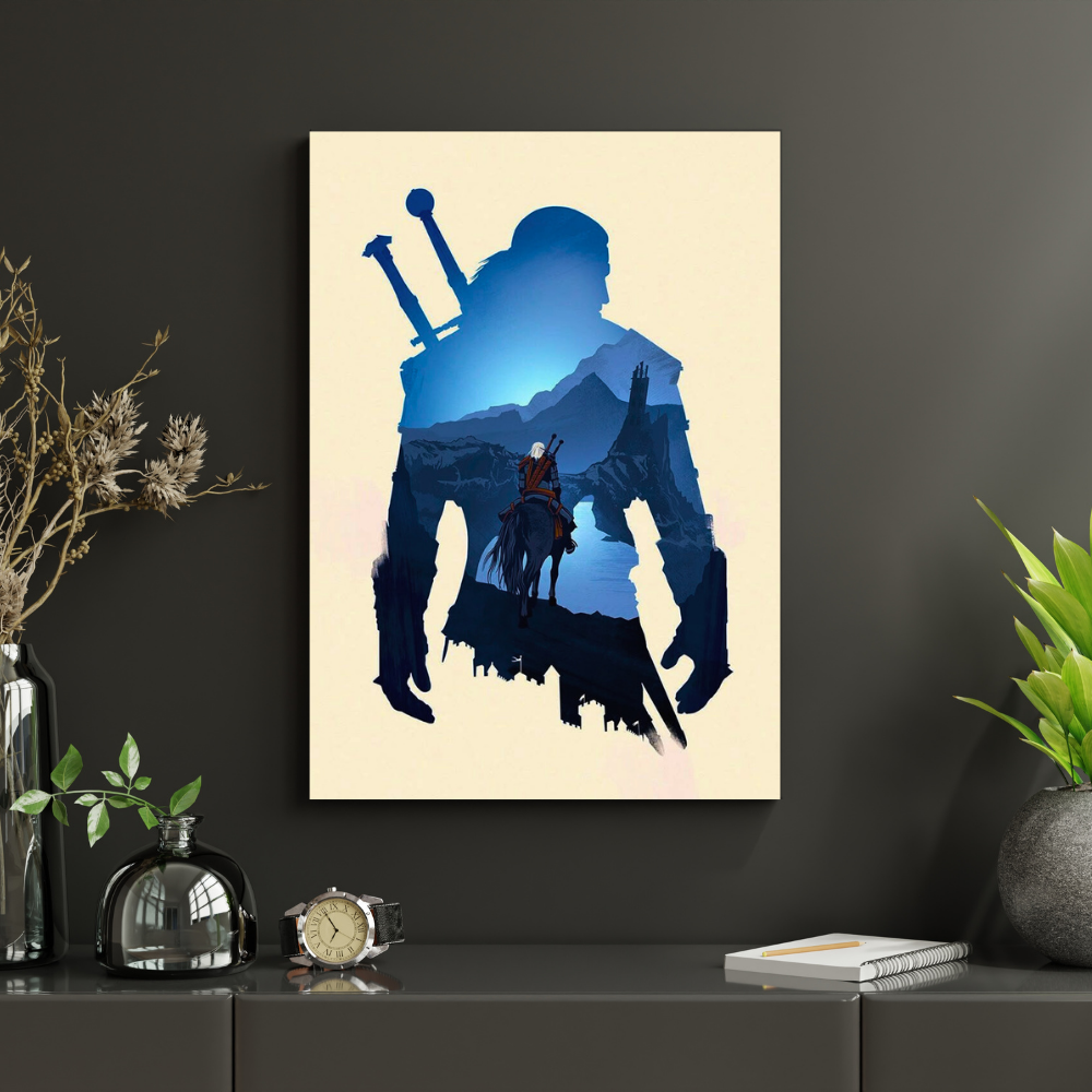 Geralt of Rivia Poster | The Witcher Wall Art | Minimalist Fantasy Poster for Bedroom, Gaming Room & Office | Premium Glossy Print