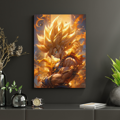 Anime Super Saiyan Warrior Poster | Dragon Ball Inspired Wall Art | Premium Glossy Anime Poster for Bedroom, Gaming Room & Office