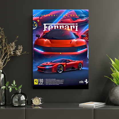 Ferrari F80 Hypercar Poster Wall Art | Ferrari Supercar Aesthetic Poster for Gaming Room, Bedroom & Office | Premium Automotive Decor Print