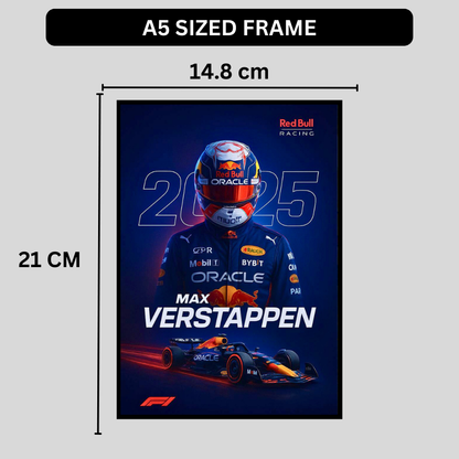 Premium Max Verstappen 2025 2D Car Frame – Formula 1 Wall Art for Racing Fans & Collectors | Red Bull Racing Inspired Decor