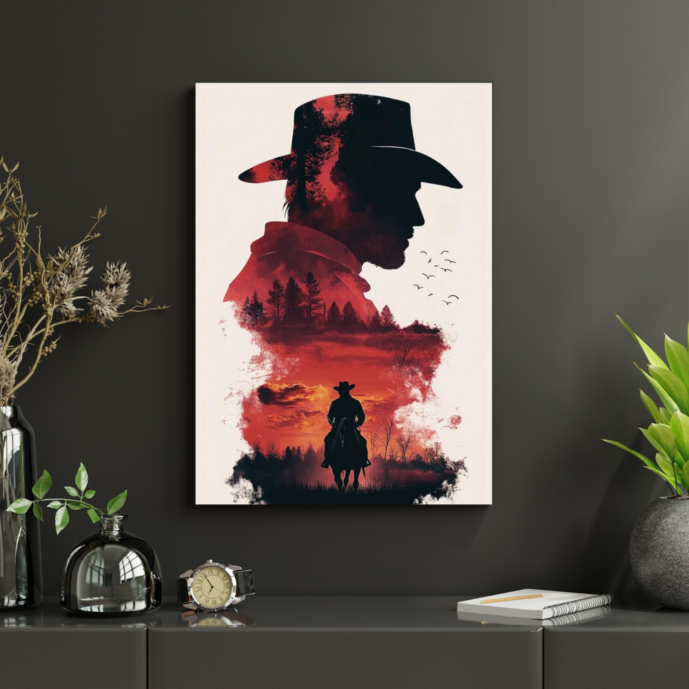 Arthur Morgan Poster | Red Dead Redemption 2 Wall Art | Western Cowboy Sunset Poster | Premium Glossy Wall Poster for Bedroom, Gaming Room & Office