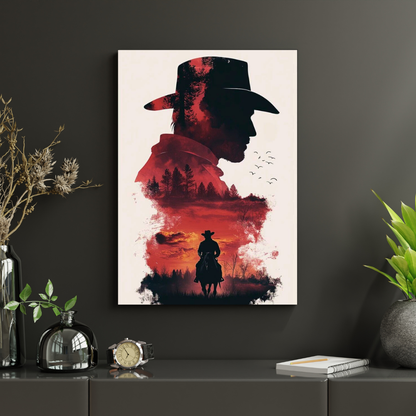 Arthur Morgan Poster | Red Dead Redemption 2 Wall Art | Western Cowboy Sunset Poster | Premium Glossy Wall Poster for Bedroom, Gaming Room & Office