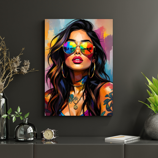 Bold Muse – Modern Colorful Woman Wall Art Poster | Contemporary Fashion Portrait Print | Premium Glossy Wall Decor for Living Room, Bedroom & Office